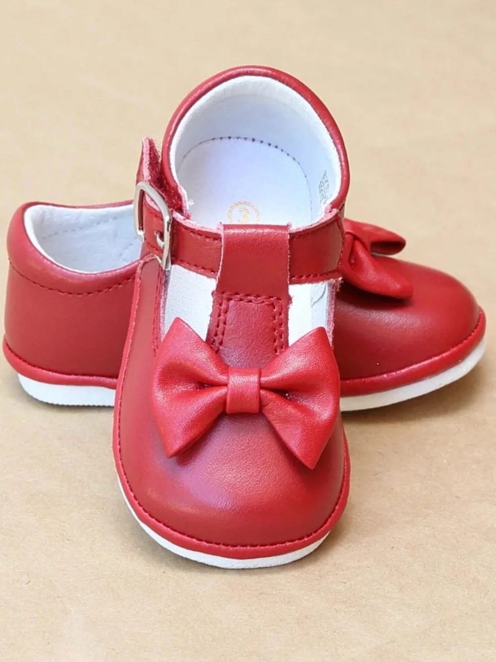 Minnie Bow Leather Mary Jane (Baby) Shoes Red